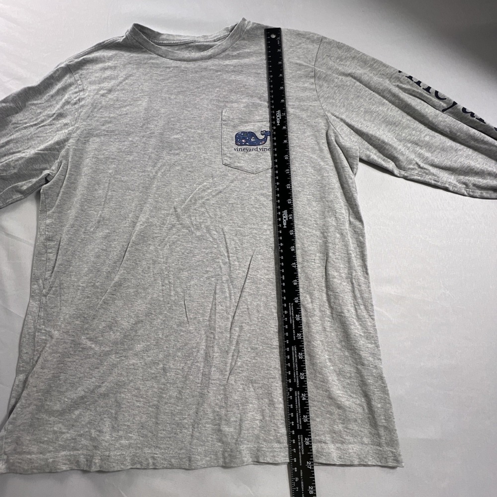 Vineyard Vines Unisex Medium Gray Christmas Long Sleeve Holiday Shirt 100% Cotto - Picture 6 of 8